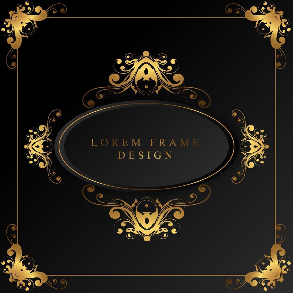 elegant golden floral frame vector