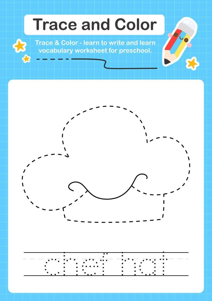 Trace and Color worksheets with the elements vector