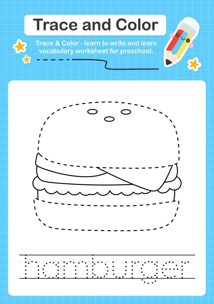 Trace and Color worksheets with the elements vector