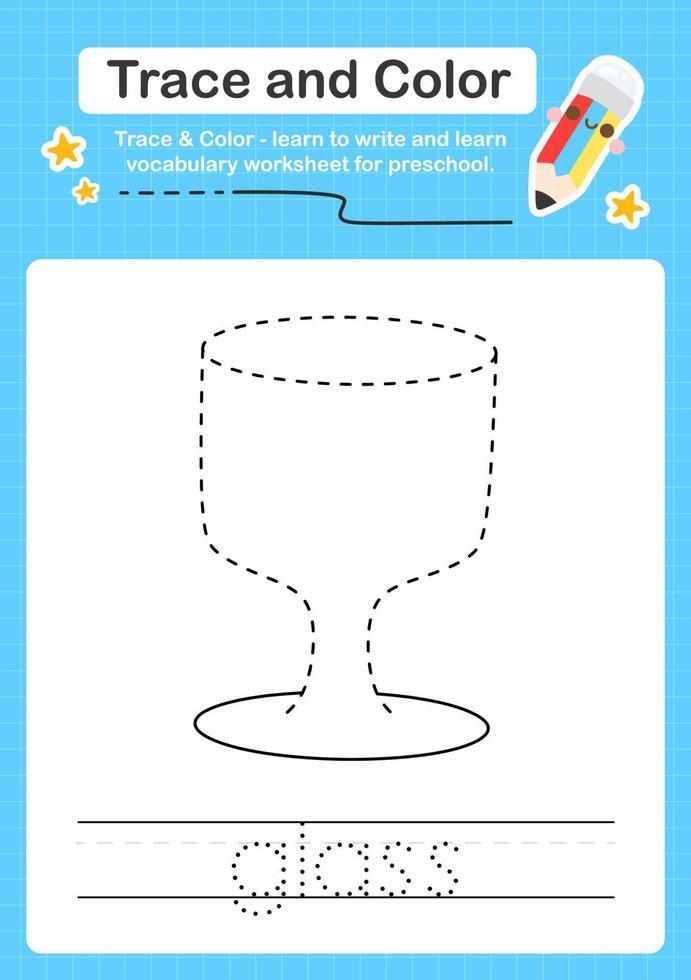 Trace and Color worksheets with the elements vector