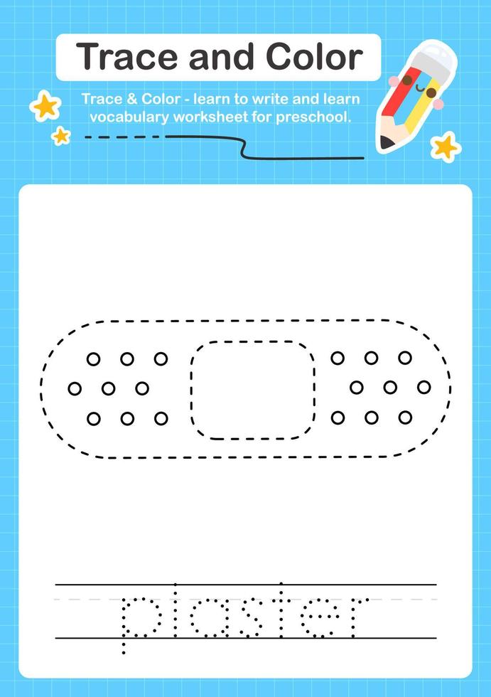 Trace and Color worksheets with the elements vector