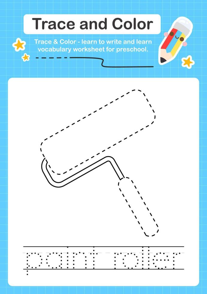 Trace and Color worksheets with the elements vector