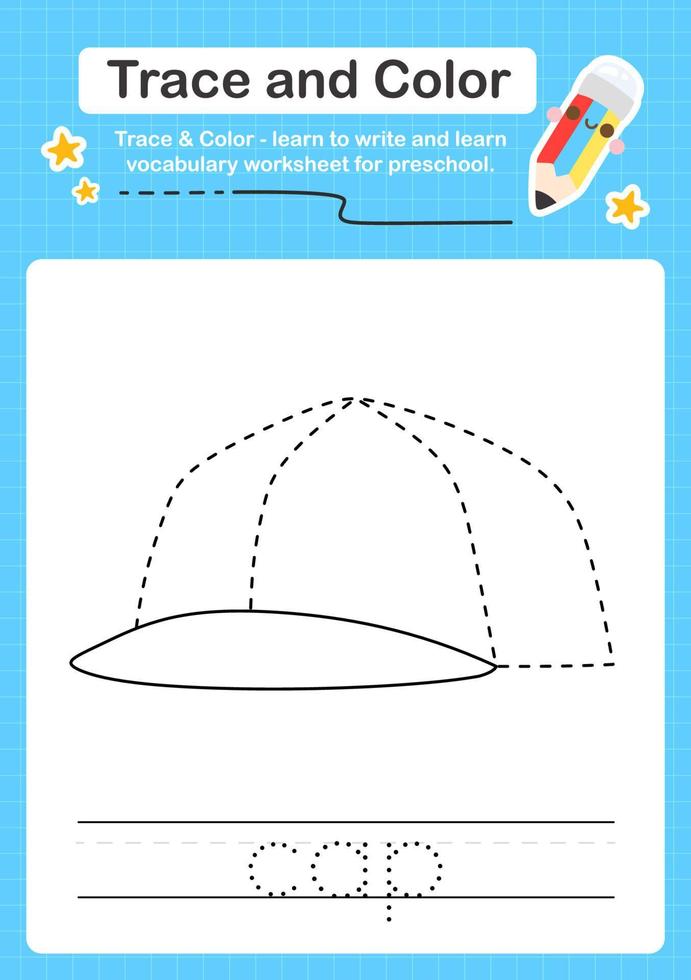 Trace and Color worksheets with the elements vector