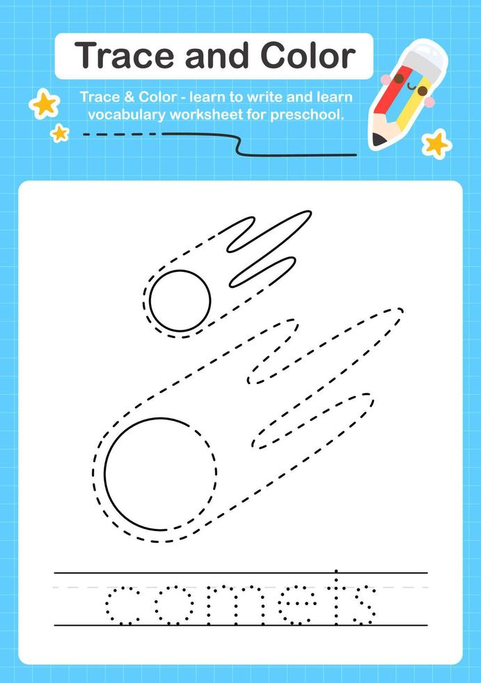 Trace and Color worksheets with the elements vector