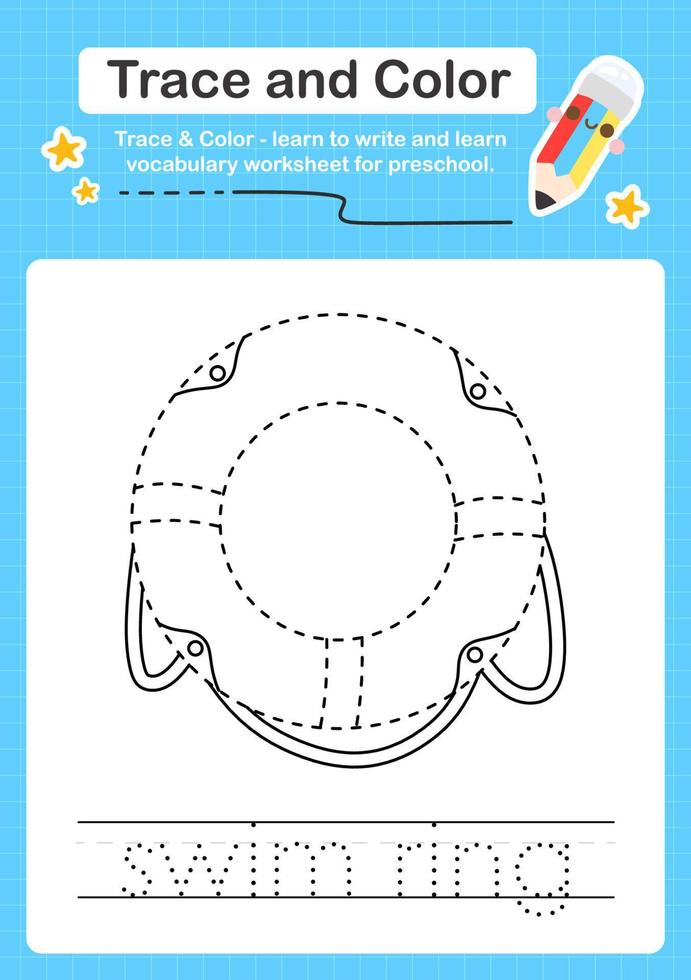 Trace and Color worksheets with the elements vector