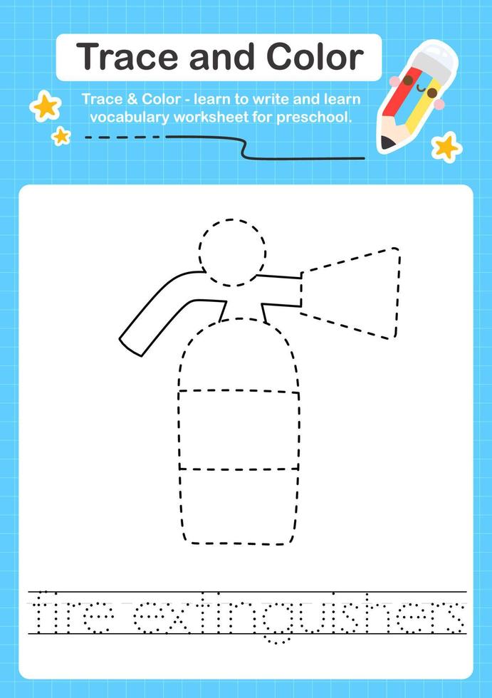 Trace and Color worksheets with the elements vector