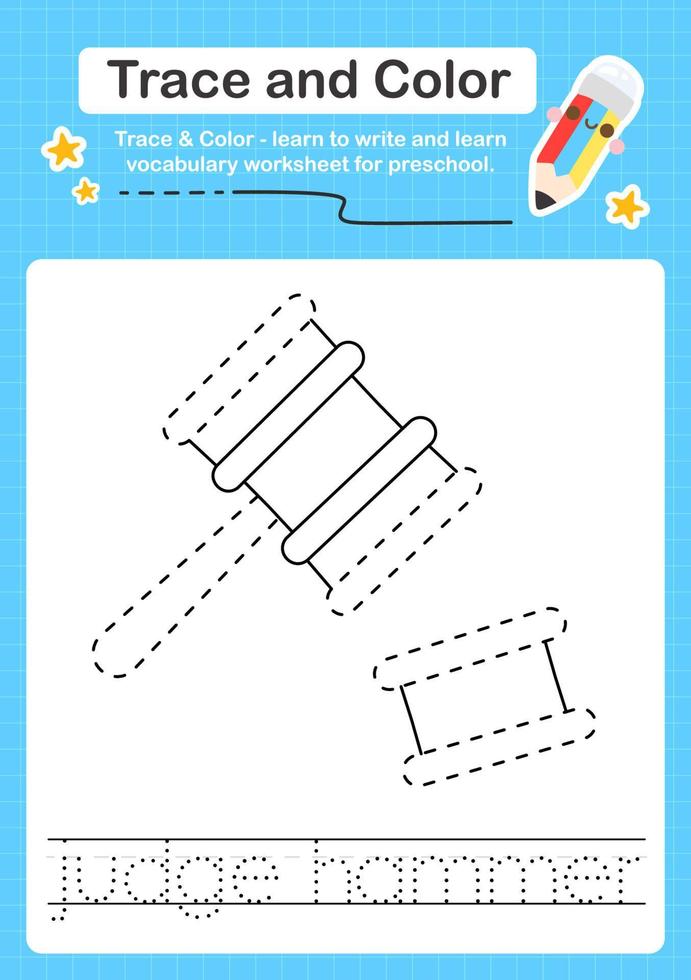 Trace and Color worksheets with the elements vector