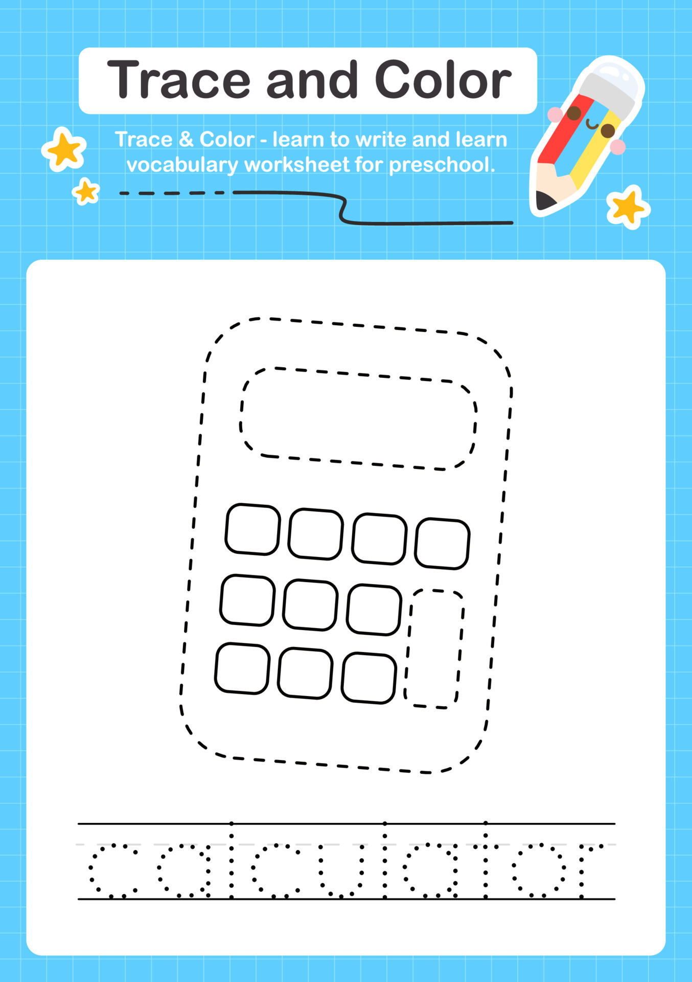 Trace and Color worksheets with the elements 7688168 Vector Art at Vecteezy
