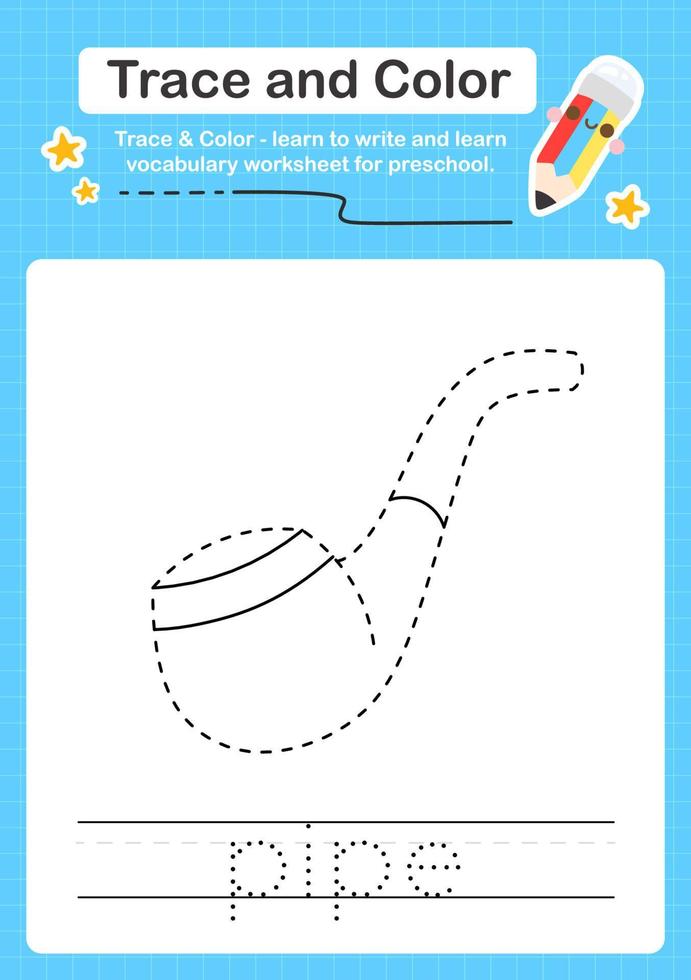 Trace and Color worksheets with the elements vector