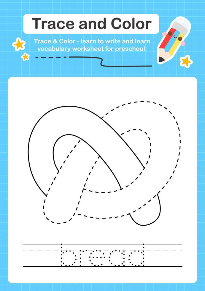 Trace and Color worksheets with the elements vector