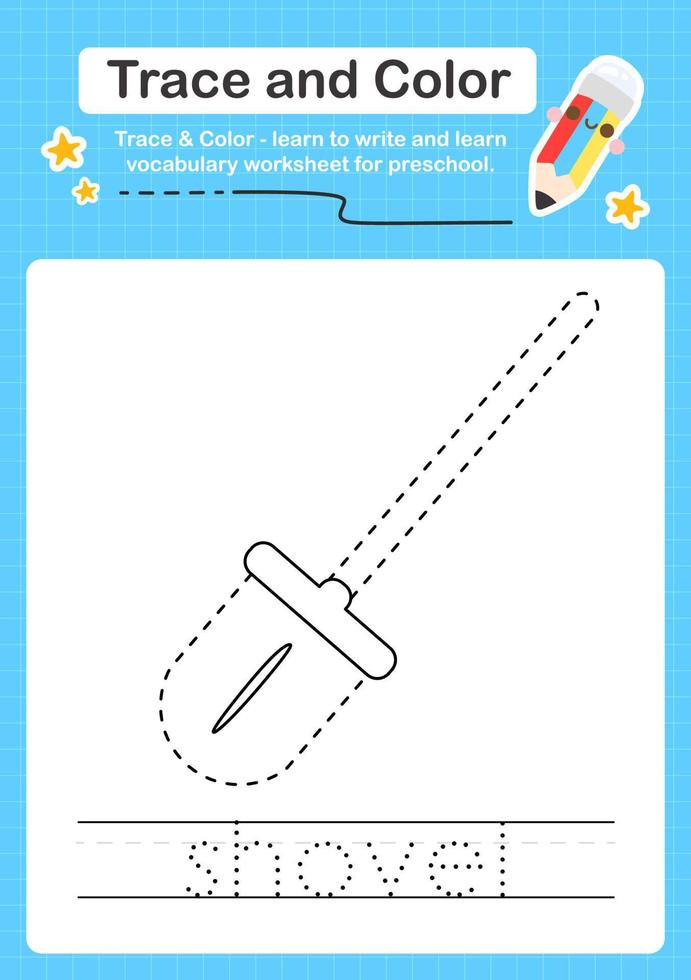 Trace and Color worksheets with the elements vector