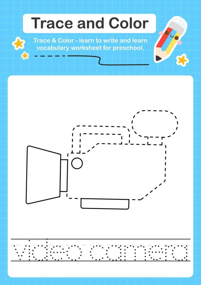 Trace and Color worksheets with the elements vector