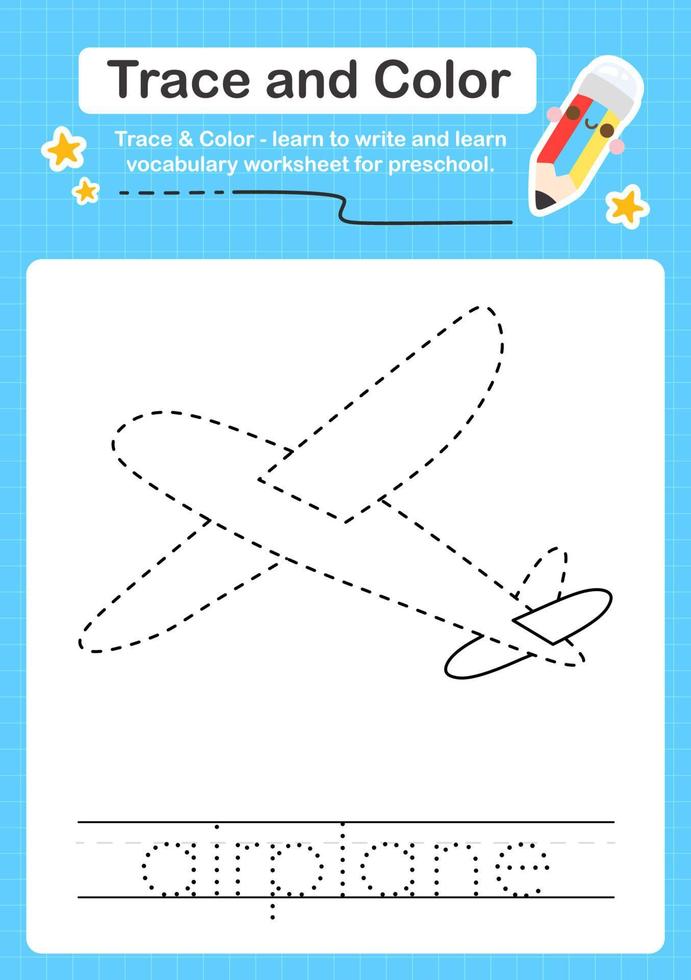 Trace and Color worksheets with the elements vector
