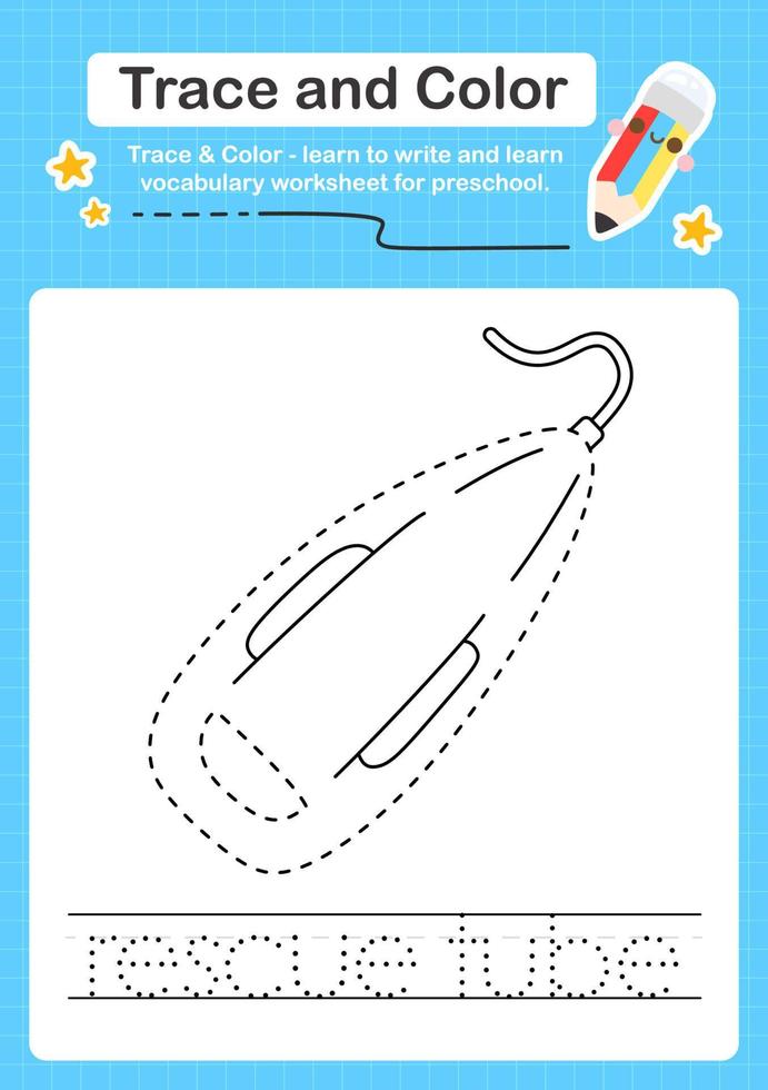 Trace and Color worksheets with the elements vector