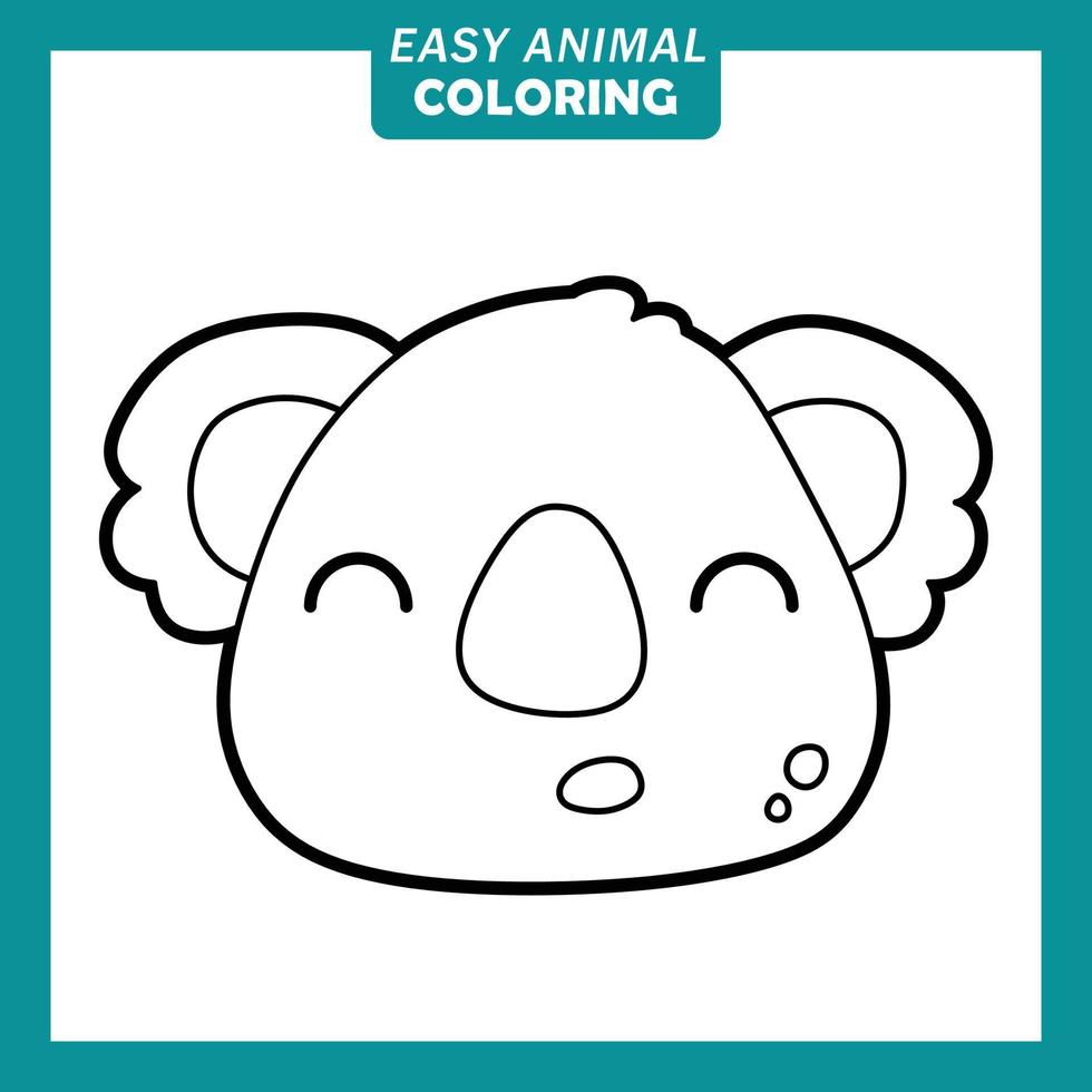 Coloring with cute animal head cartoon 7688217 Vector Art at Vecteezy