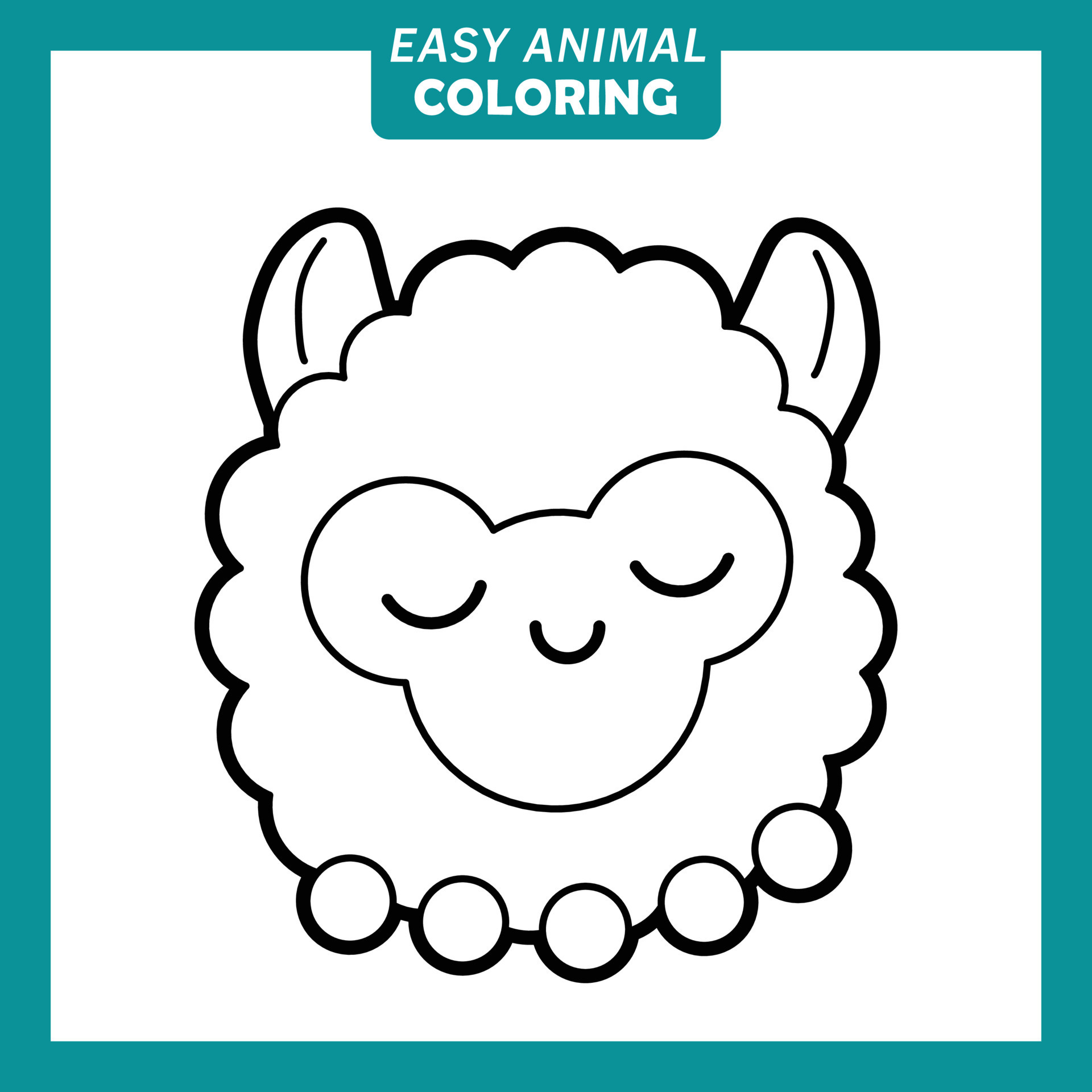 Coloring with cute animal head cartoon 7688218 Vector Art at Vecteezy