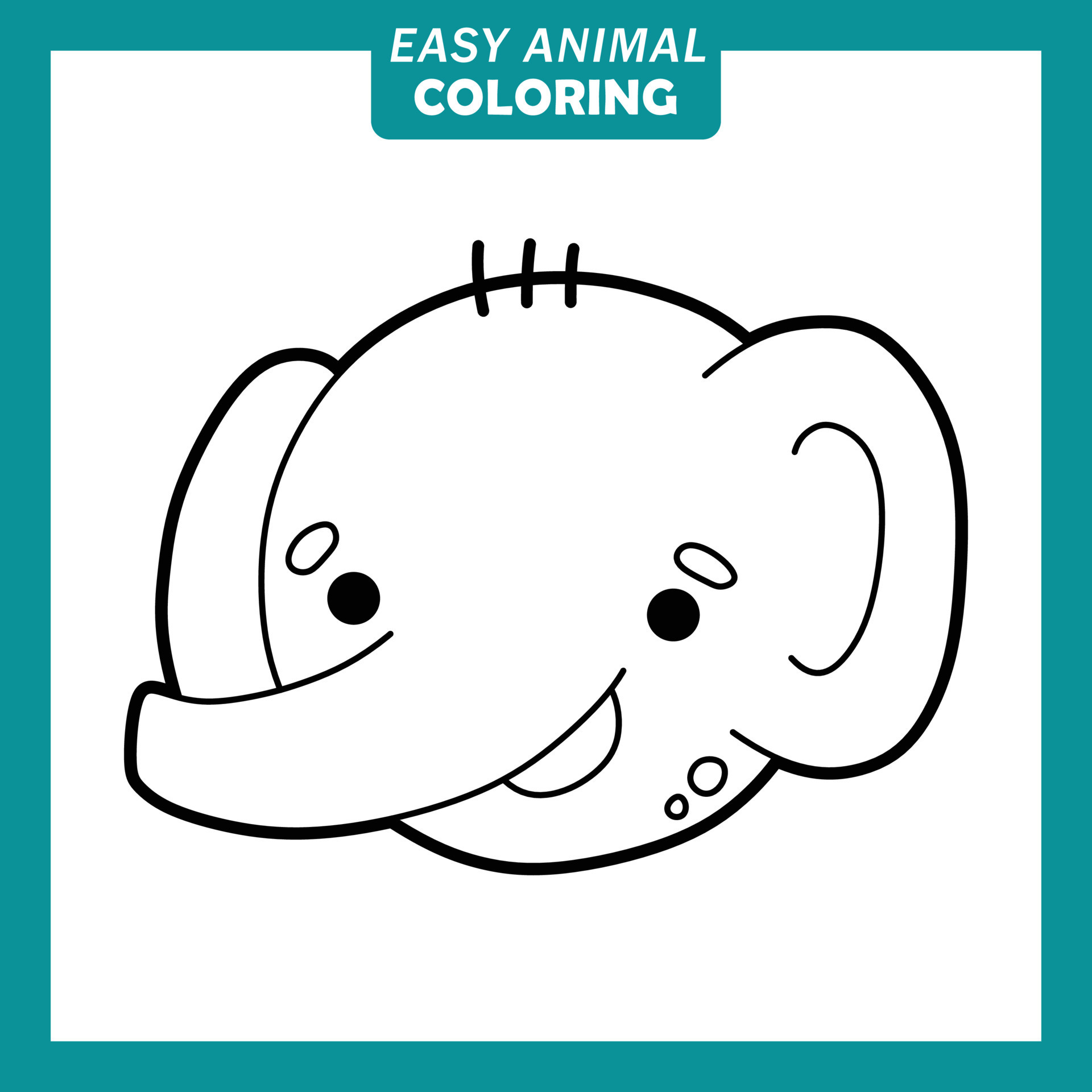 Coloring with cute animal head cartoon 7688224 Vector Art at Vecteezy