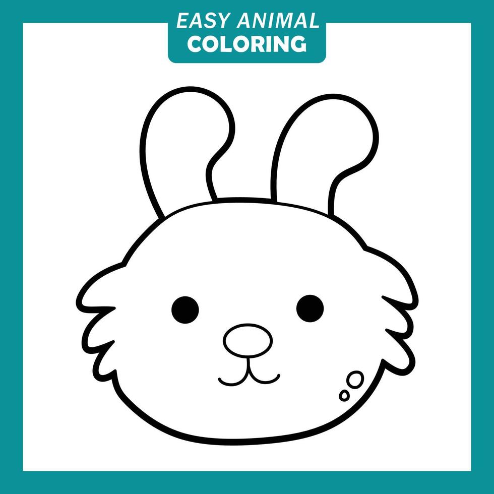Coloring with cute animal head cartoon vector