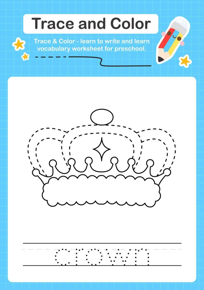 Trace and Color worksheets with the elements vector