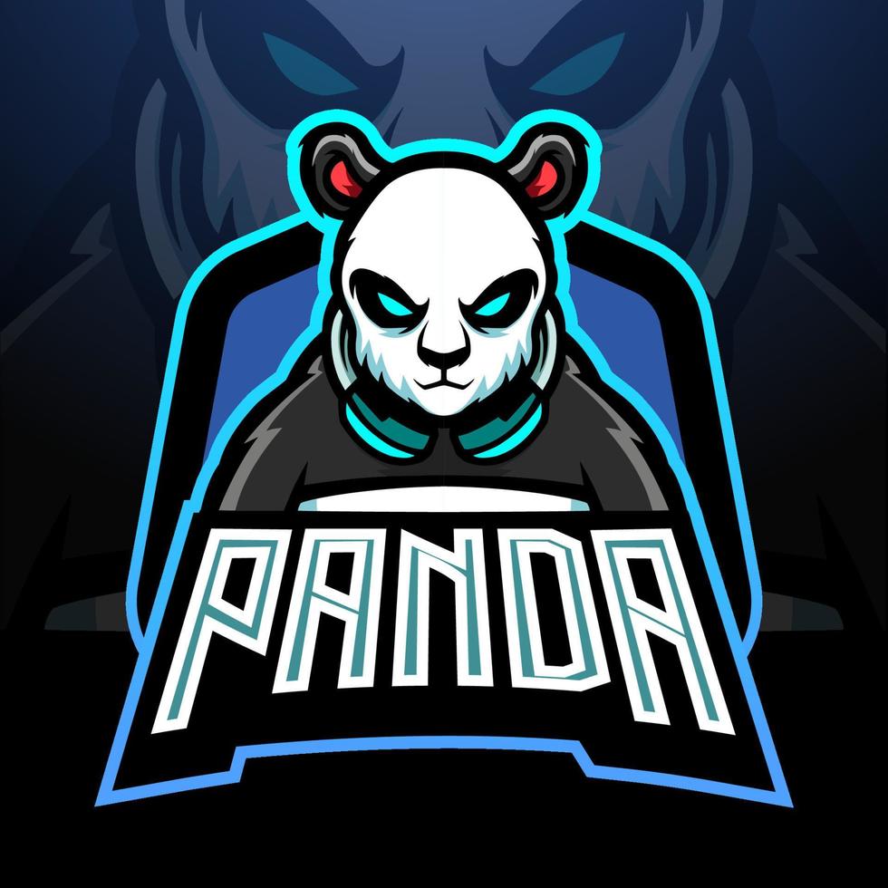 Panda gaming esport logo mascot design vector