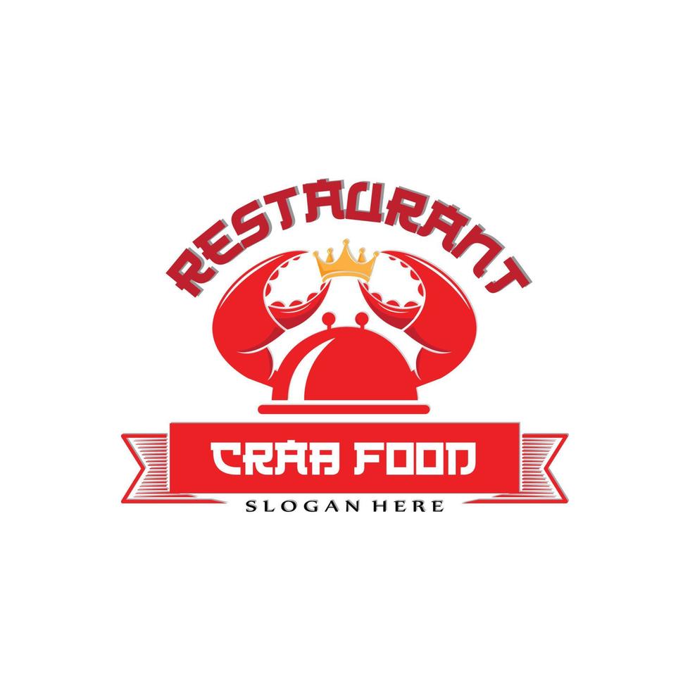 Red Crab Sea Animal Logo Vector, Seafood Making Ingredients, Illustration Design Suitable For Stickers, Screen Printing, Banners, Restaurant Companies vector