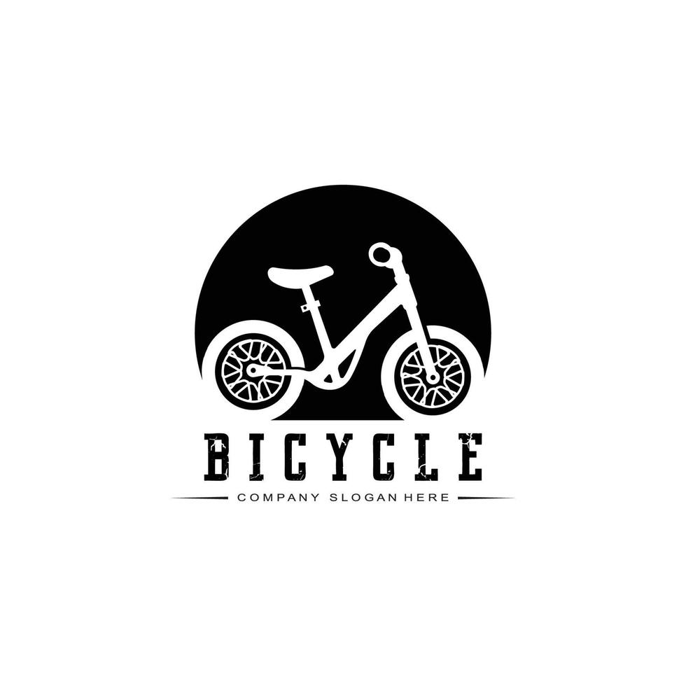 vector de icono de logotipo de bicicleta, vehículo para deportes, carreras, casual, cuesta abajo, plantilla retro