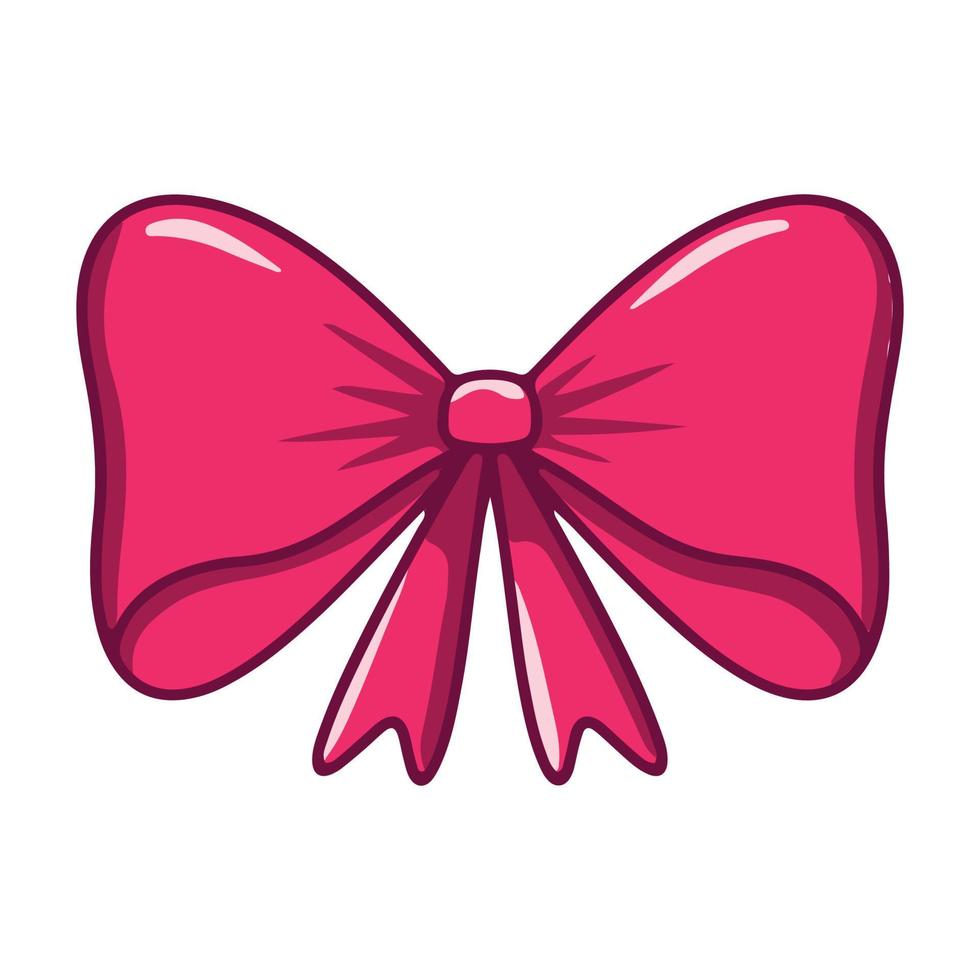 Red festive bow isolated illustration vector