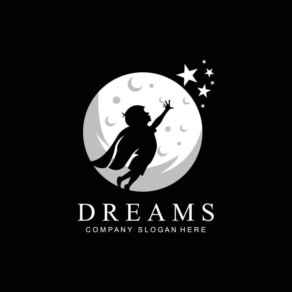 vector icon logo achieve dreams, education, star concept, children