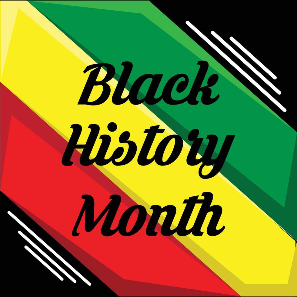 vector de icono del día de la historia negra, plantilla de bandera africana, póster de fondo
