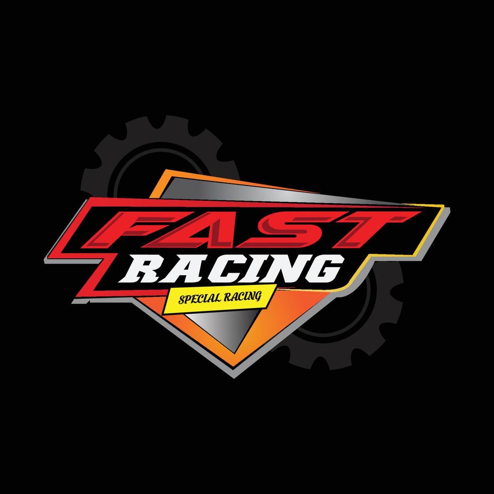fast racing logo background design, automotive vehicle repair, suitable for screen printing, stickers, banners, teams, companies vector