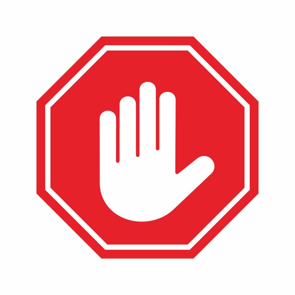 icono de vector de estilo plano de señal de stop