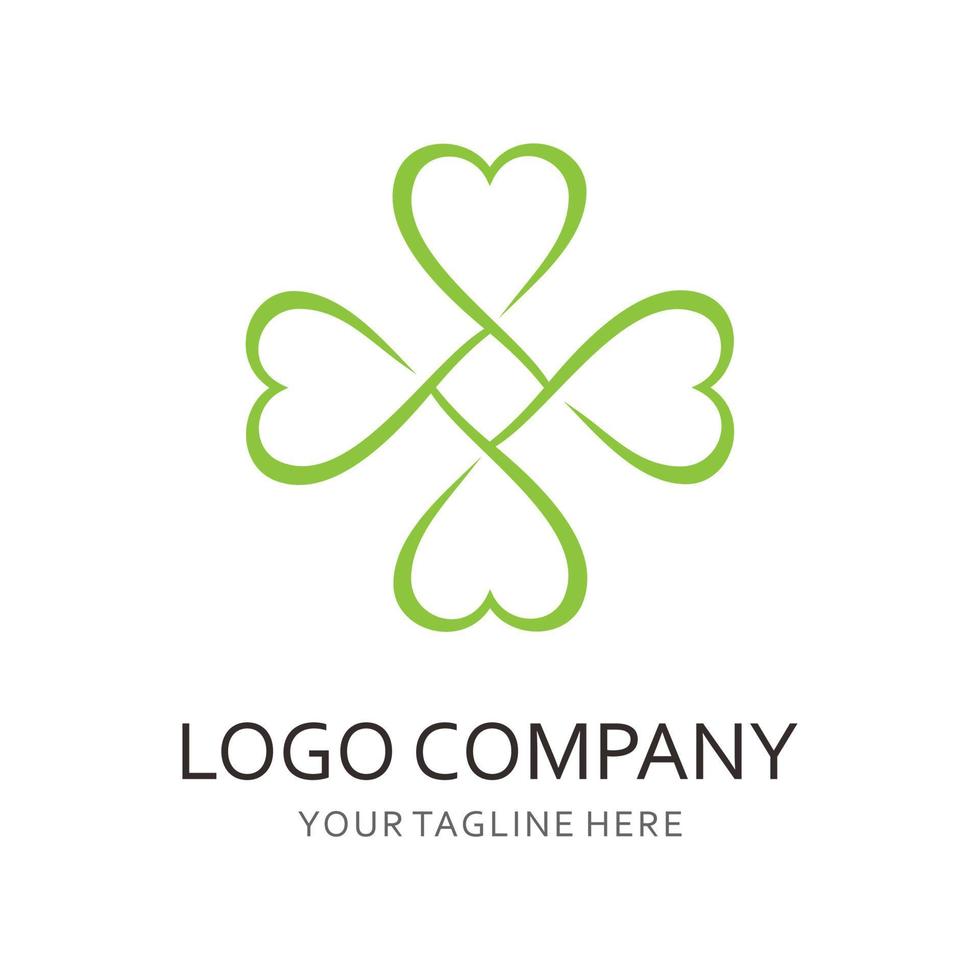 logotipo de trébol verde vector