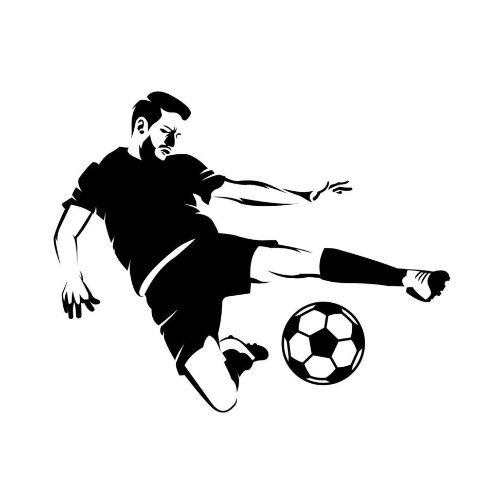 silueta de jugador de futbol vector