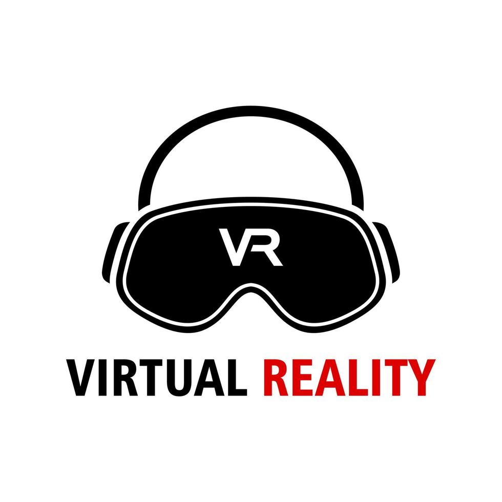 logotipo de vidrio de realidad virtual vector