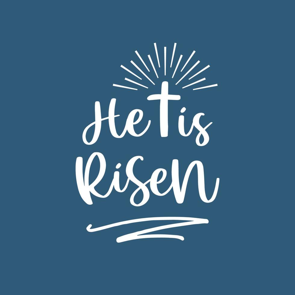 Bible verse He has risen, vector illustration