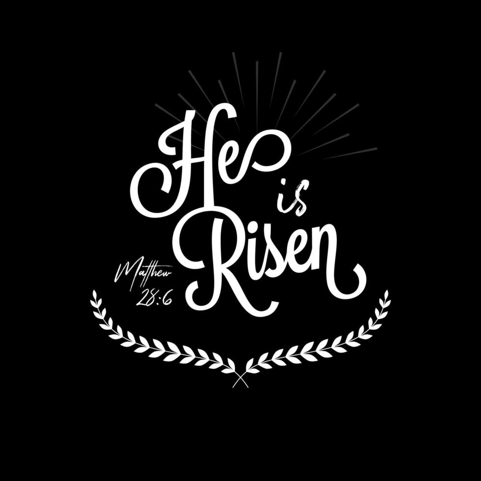 Bible verse He has risen, vector illustration