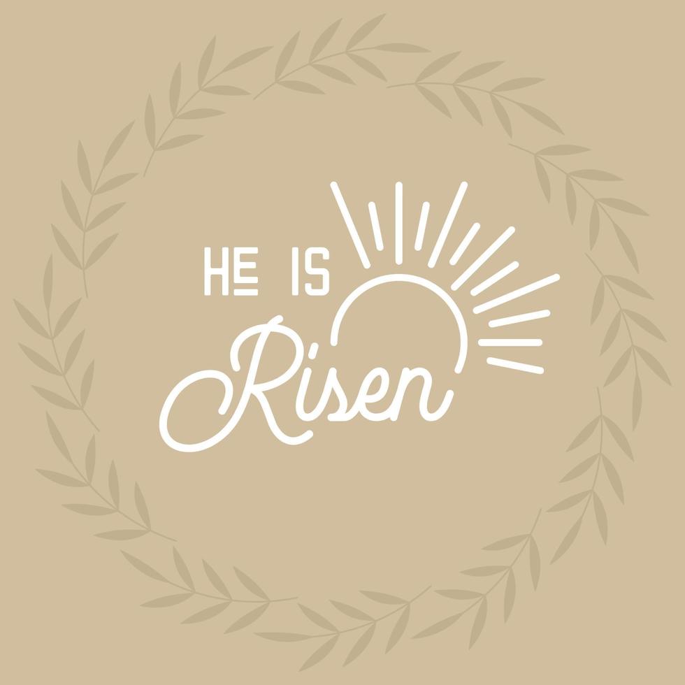 Bible verse He has risen, vector illustration