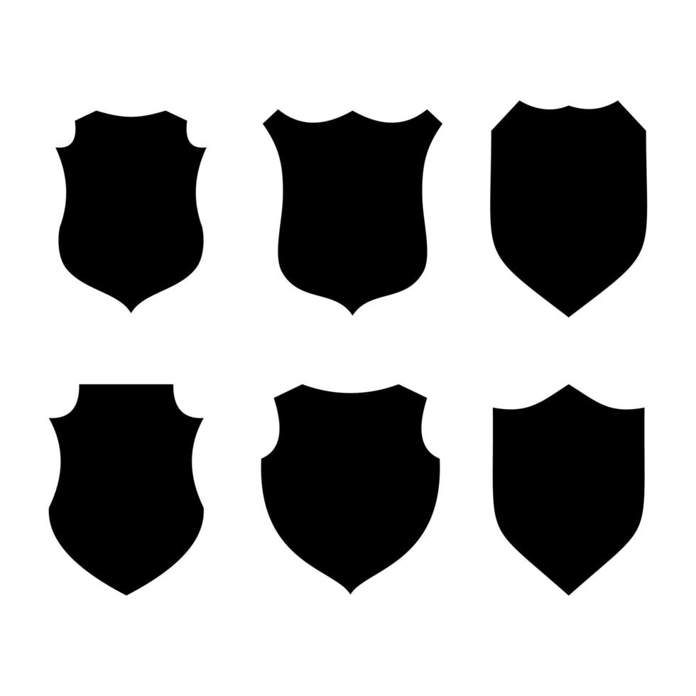 conjunto de iconos de vector de escudo negro