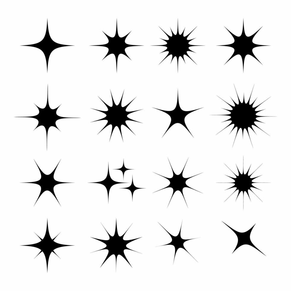 Sparkle flat set vector icons