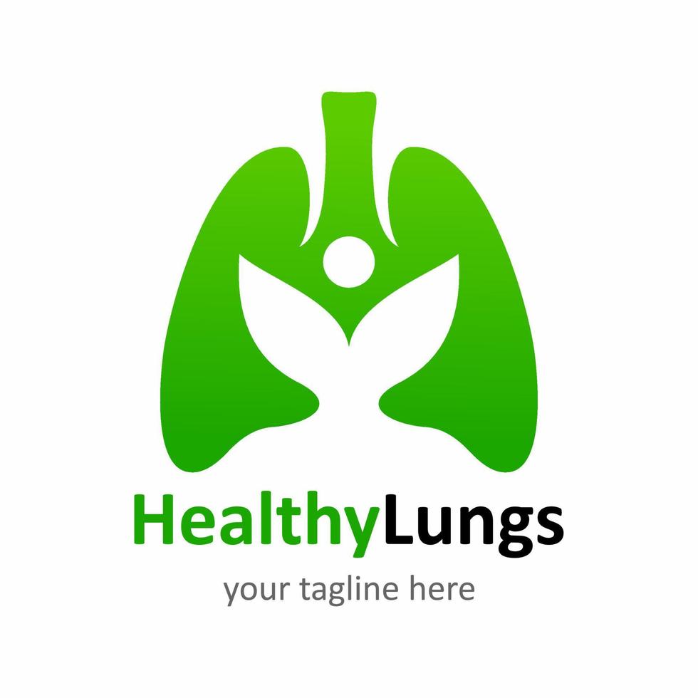 logotipo de vector de pulmones sanos