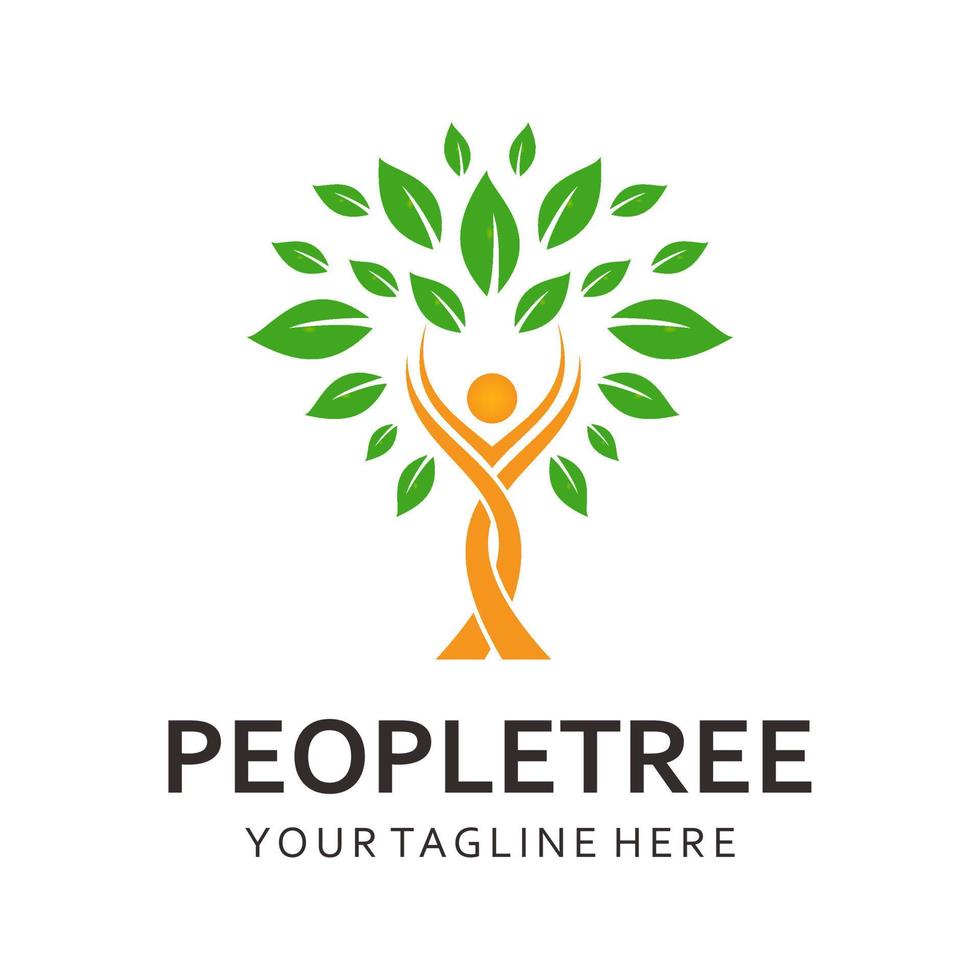 logotipo de árbol de personas vector