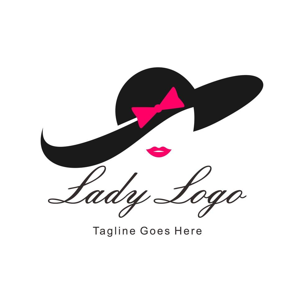 lady with hat logo.eps vector