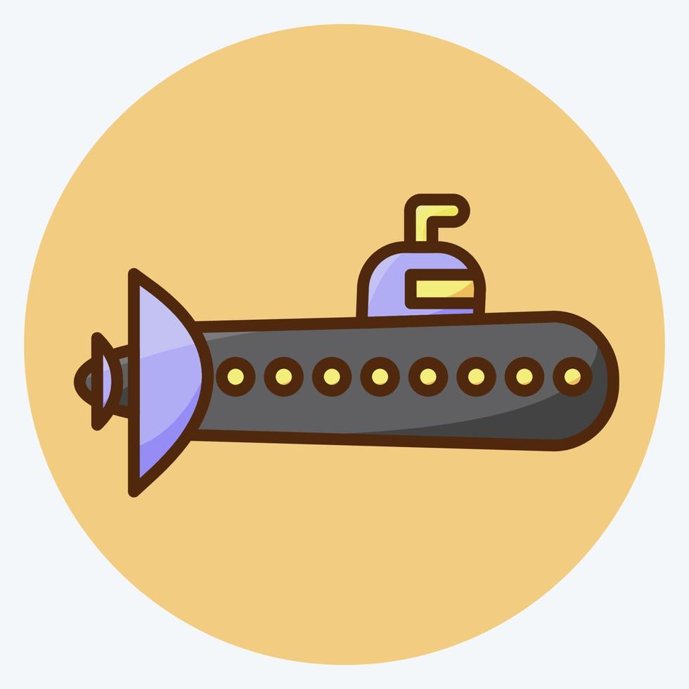 submarino icono. adecuado para el símbolo de la educación. estilo plano diseño simple editable. vector de plantilla de diseño. ilustración sencilla
