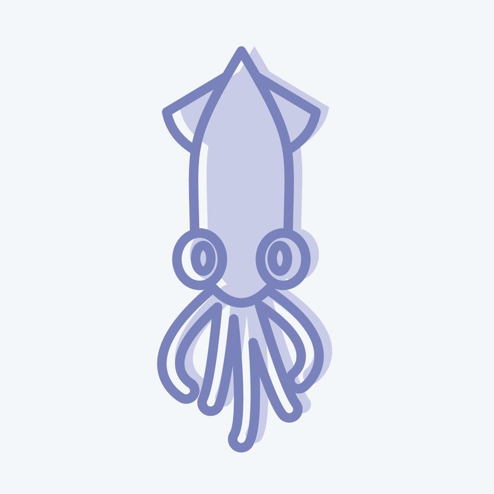 Icon Squid. suitable for Meat. two tone style. simple design editable. design template vector. simple illustration vector