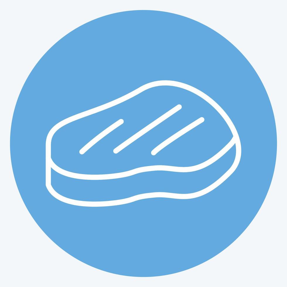 Icon Steak. suitable for Meat. blue eyes style. simple design editable. design template vector. simple illustration vector