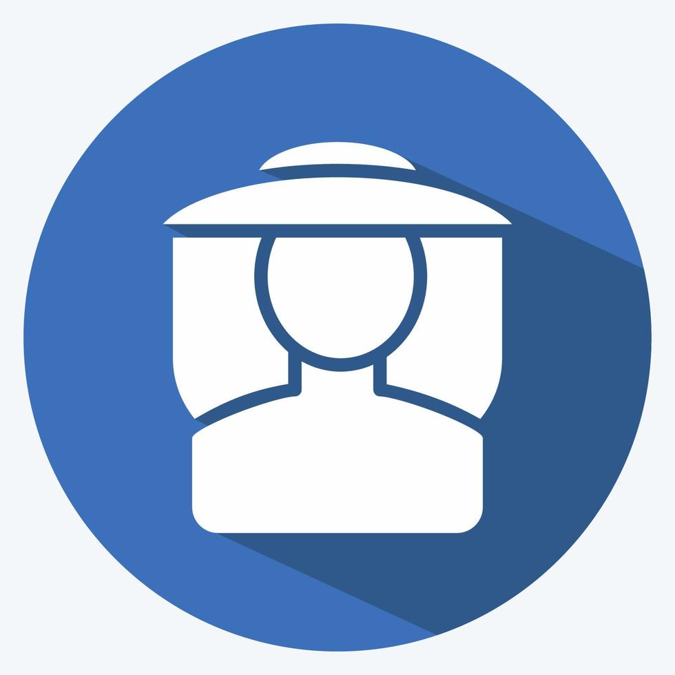 Icon Beekeeper. suitable for Bee Farm. Long Shadow Style. simple design editable. design template vector. simple illustration vector
