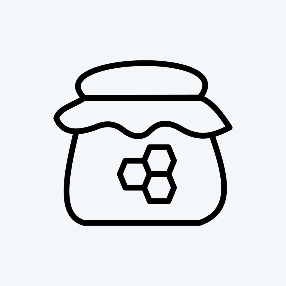 Icon Jar of Honey. suitable for Bee Farm. Line Style. simple design editable. design template vector. simple illustration vector