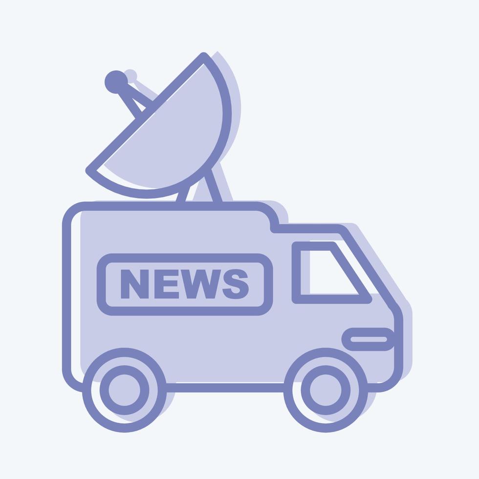 Icon News Van. suitable for Education symbol. two tone style. simple design editable. design template vector. simple illustration vector
