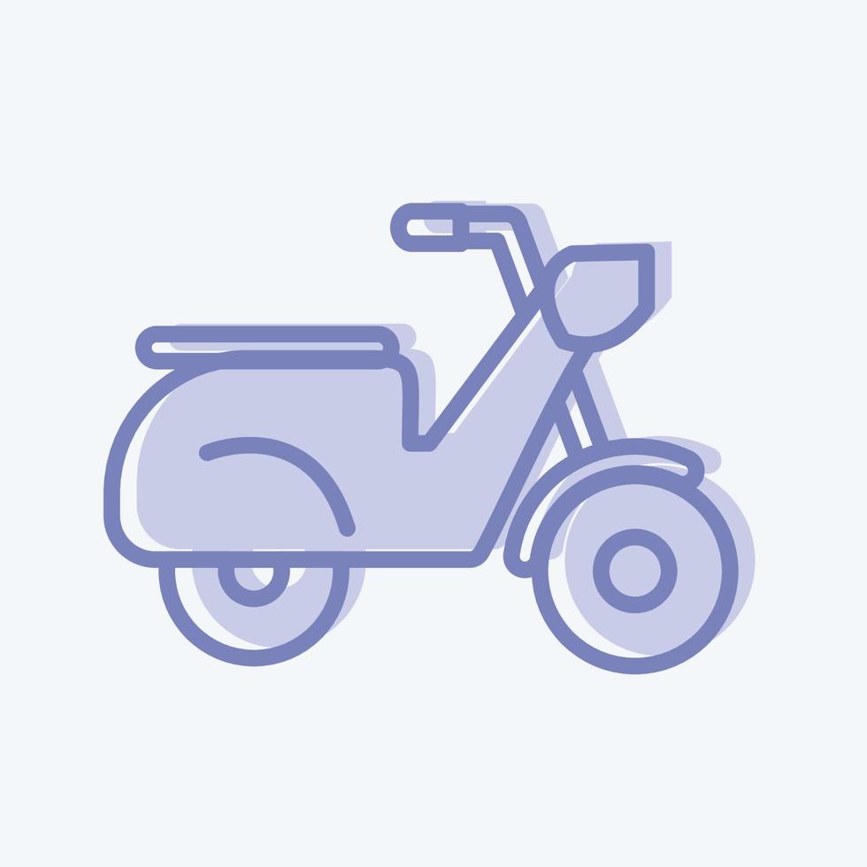 scooter de icono. adecuado para el símbolo de la educación. estilo de dos tonos. diseño simple editable. vector de plantilla de diseño. ilustración sencilla