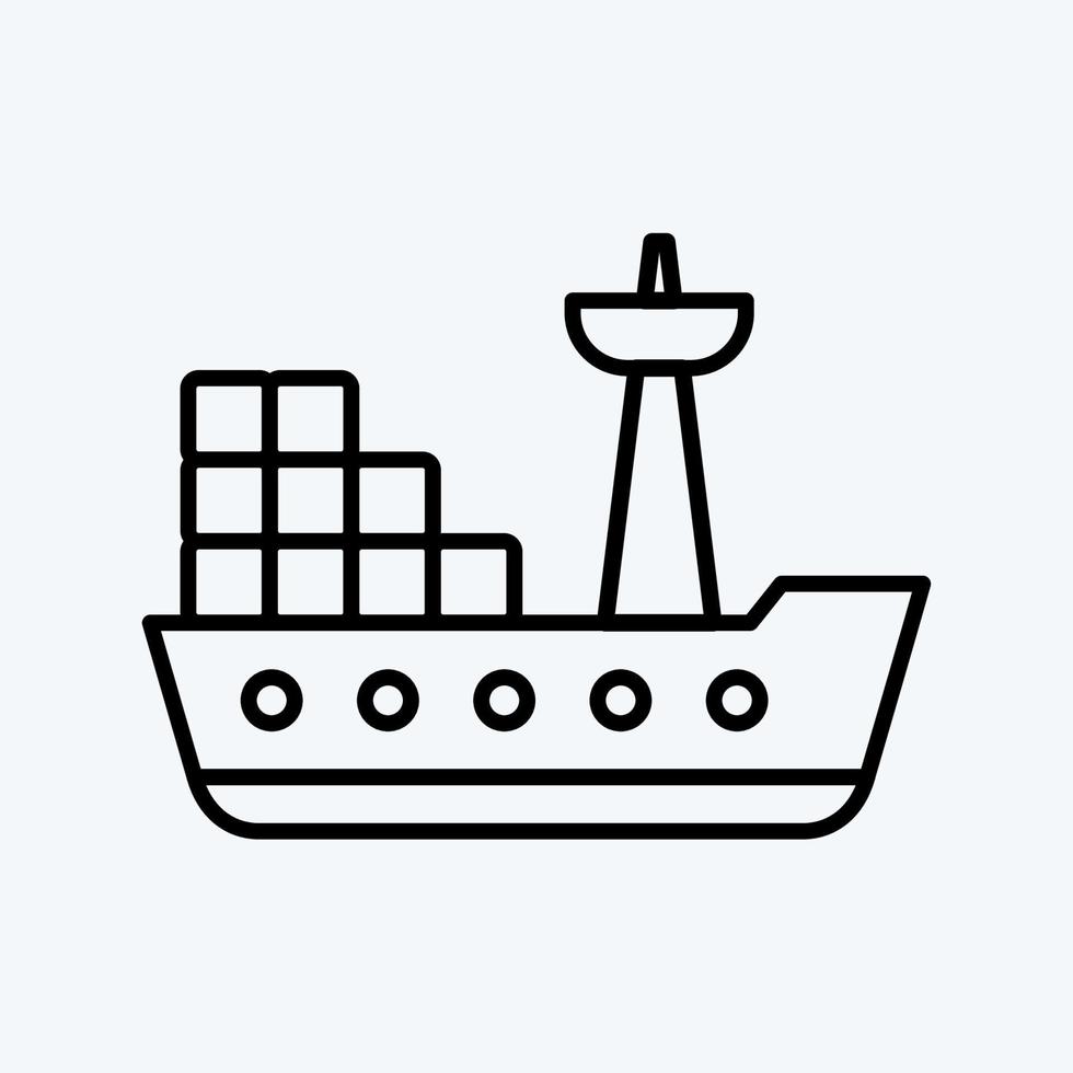 Icon Cargo Ship. suitable for Education symbol. line style. simple design editable. design template vector. simple illustration vector